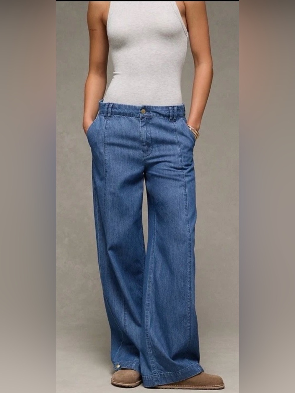 American Eagle Convertible Trouser Jeans Women’s Size 2 Blue Wide Leg Pants